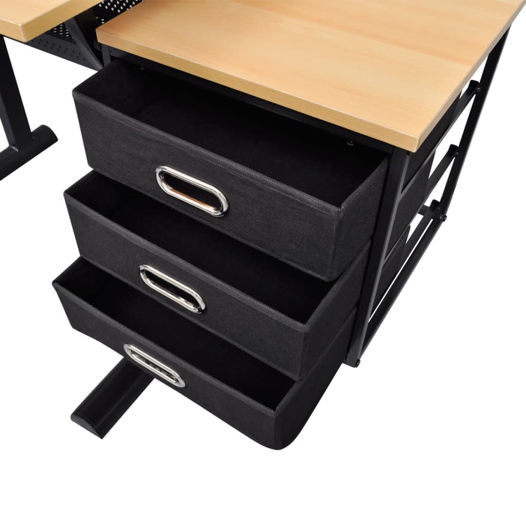  vidaXL Escritorio, estación de trabajo de escritorio para  computadora, mesa de dibujo inclinable con cajones de taburete, mesa de  dibujo para oficina en casa, escritorio de manualidades : Hogar y Cocina
