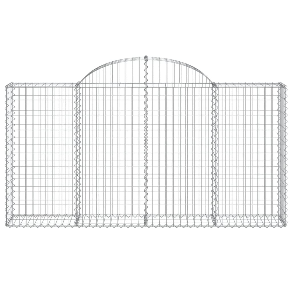 vidaXL Cestas de gaviones 4 uds forma de arco hierro 200x30x100/120 cm