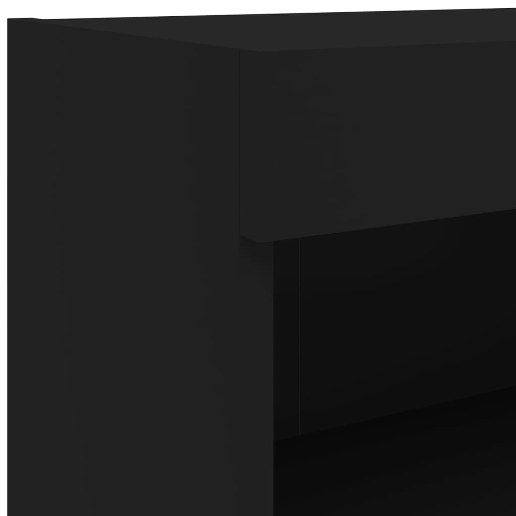 vidaXL Muebles de TV de pared con luces LED 2 uds negro 60x30x40 cm