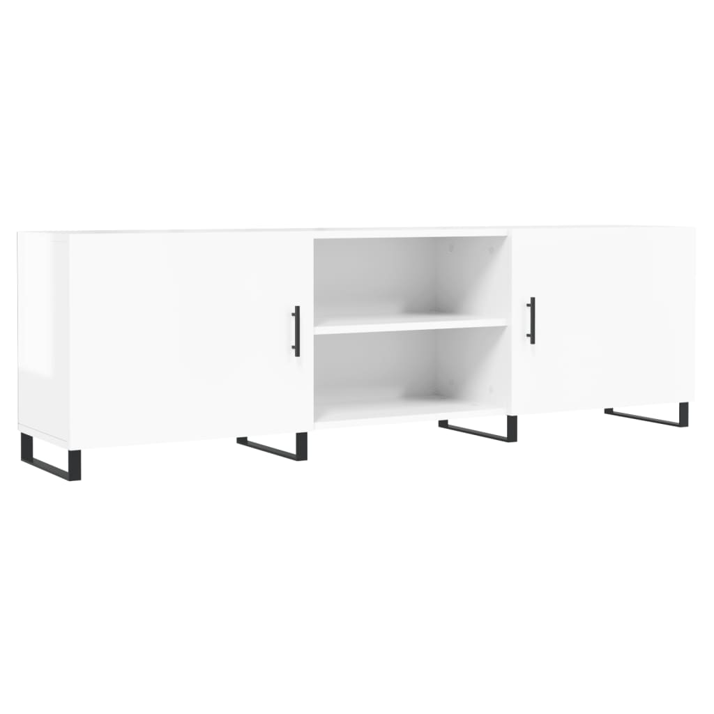 vidaXL Mueble de TV madera de ingeniería blanco brillante 150x30x50 cm