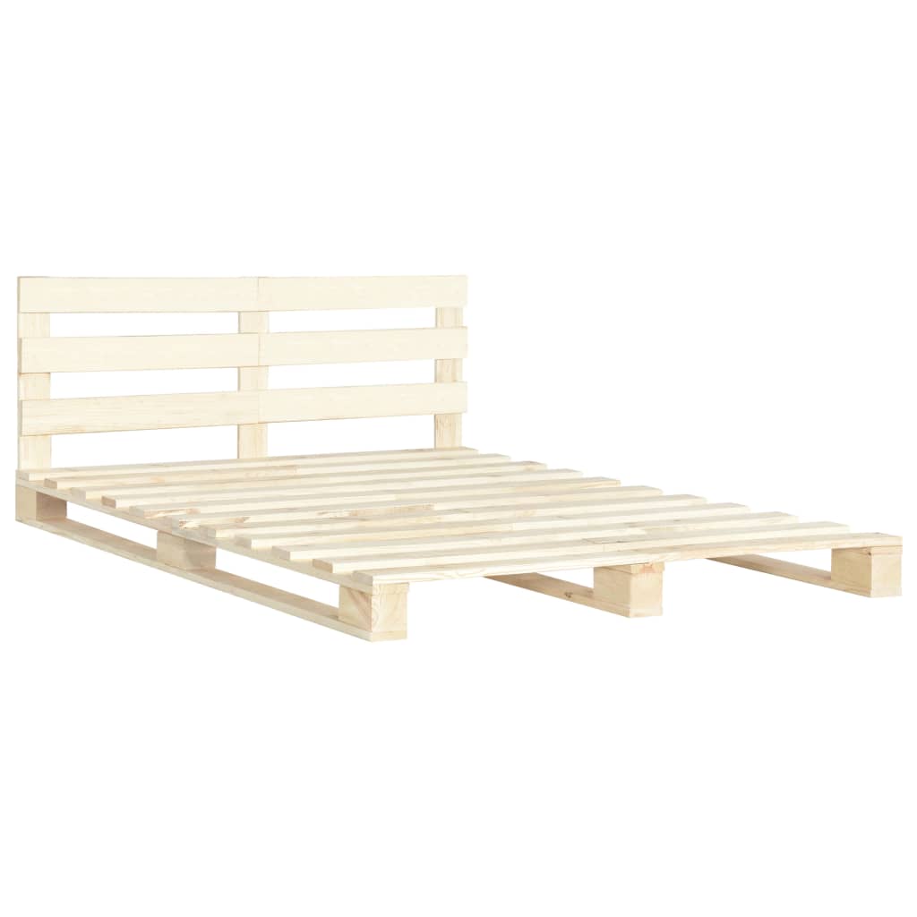 vidaXL Estructura cama palets y cabecero madera maciza pino 140x200 cm