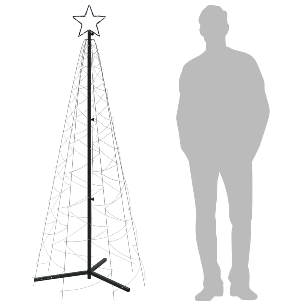 vidaXL Árbol de Navidad cónico 200 LED blanco frío 70x180 cm