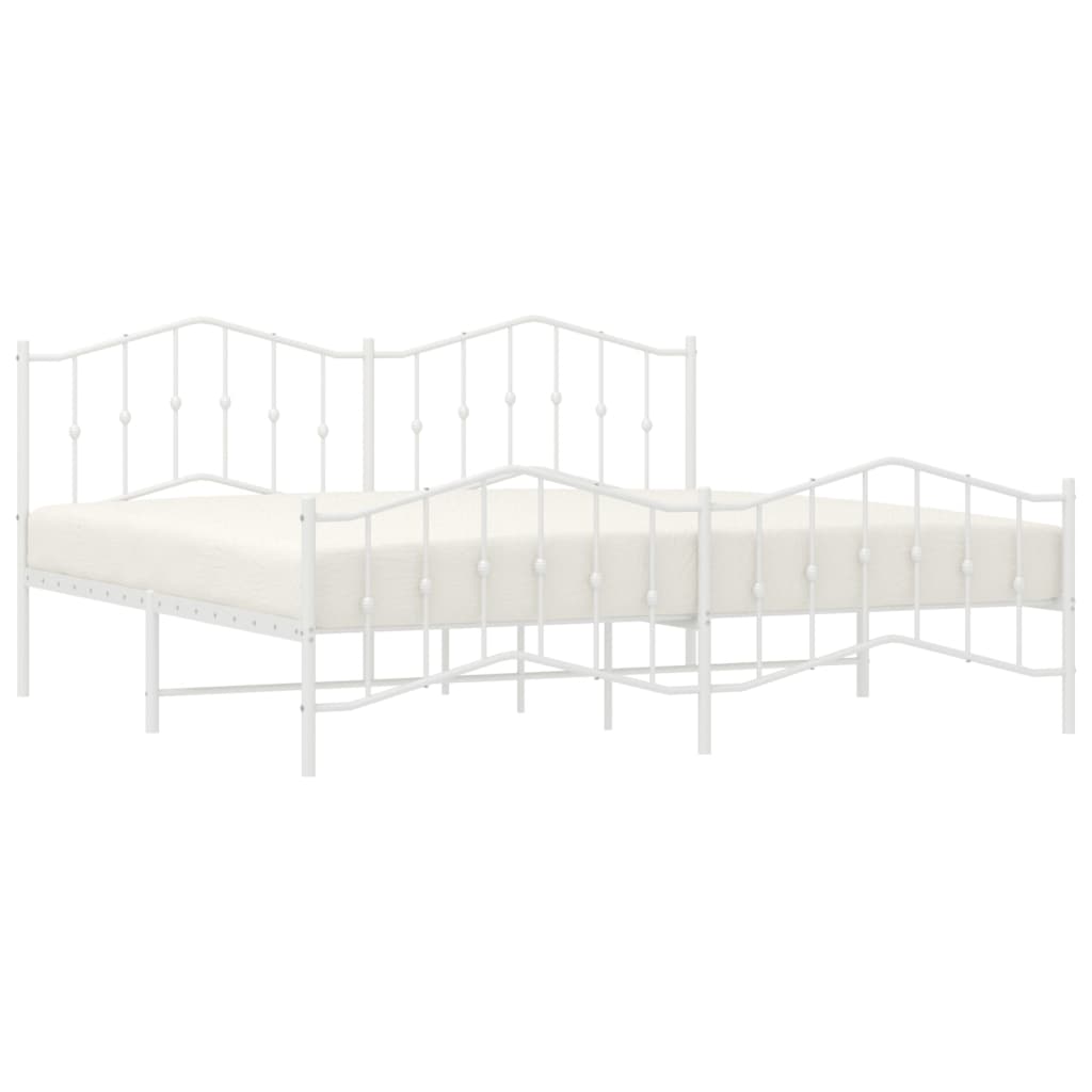 vidaXL Estructura cama sin colchón con estribo metal blanco 193x203 cm