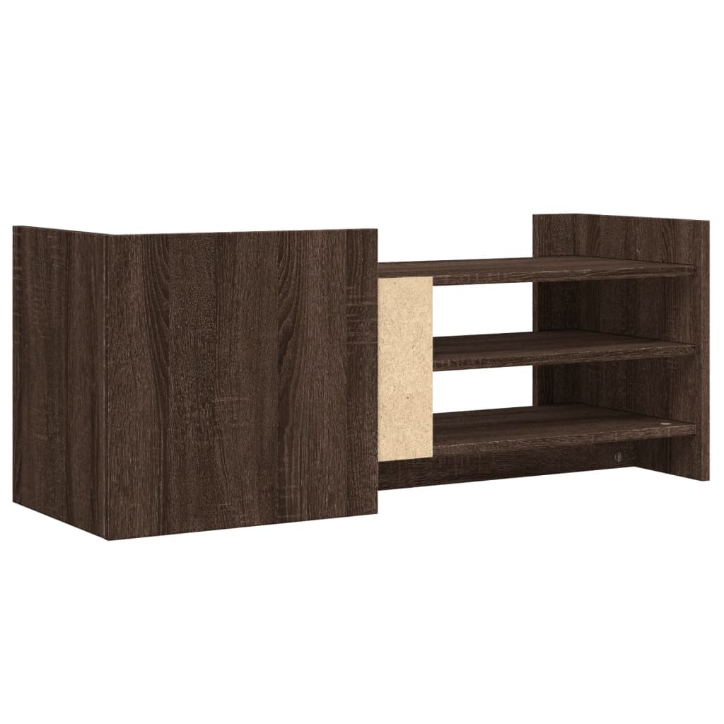 vidaXL Mueble TV madera contrachapada color marrón roble 100x35x40 cm