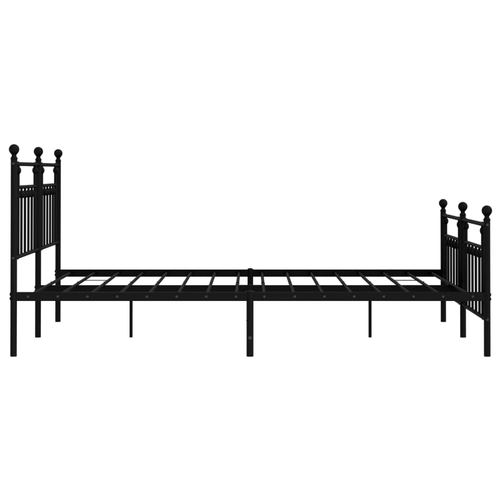 vidaXL Estructura de cama cabecero y estribo metal negro 183x213cm