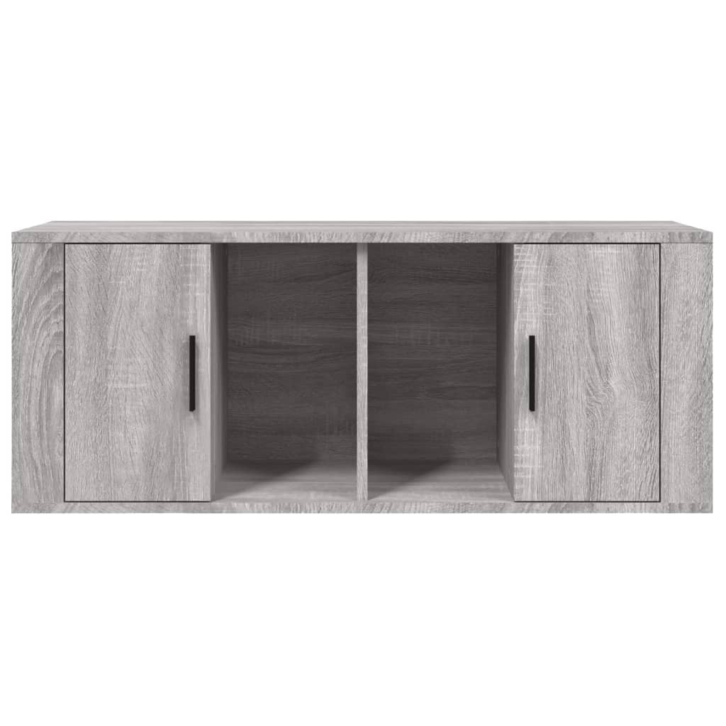 vidaXL Mueble de TV madera contrachapada gris Sonoma 100x35x40 cm