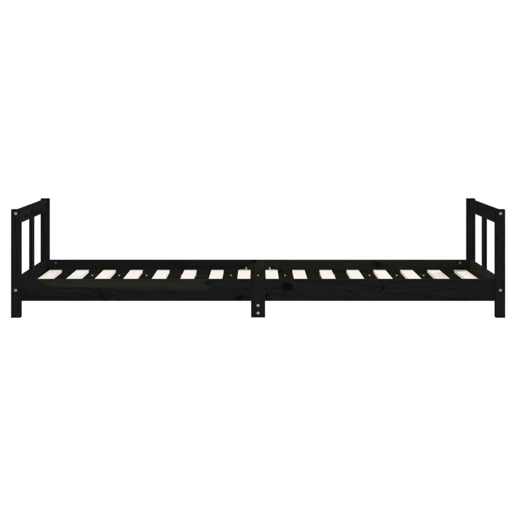 vidaXL Estructura de cama para niños madera de pino negro 80x200 cm