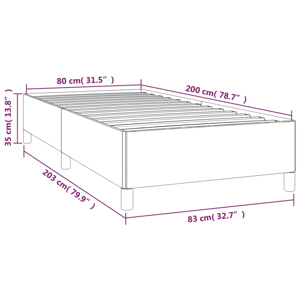 vidaXL Estructura de cama sin colchón terciopelo rosa 80x200 cm