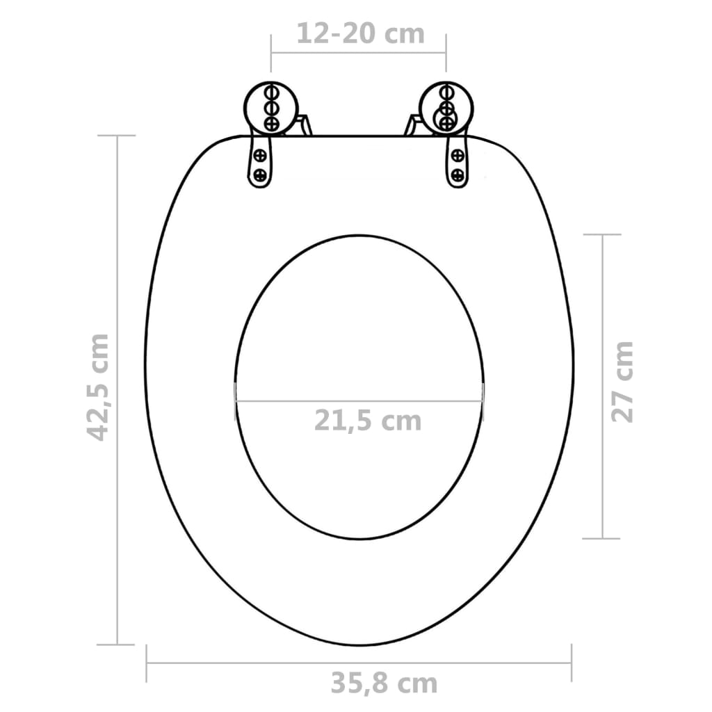 vidaXL Asiento de inodoro con tapas 2 uds MDF marrón