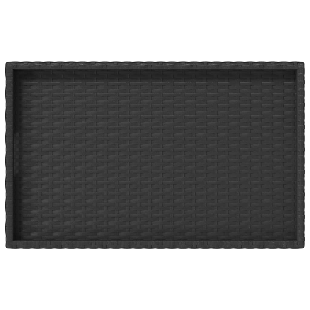 vidaXL Mesa con bandeja plegable ratán sintético negro 65x40x75 cm