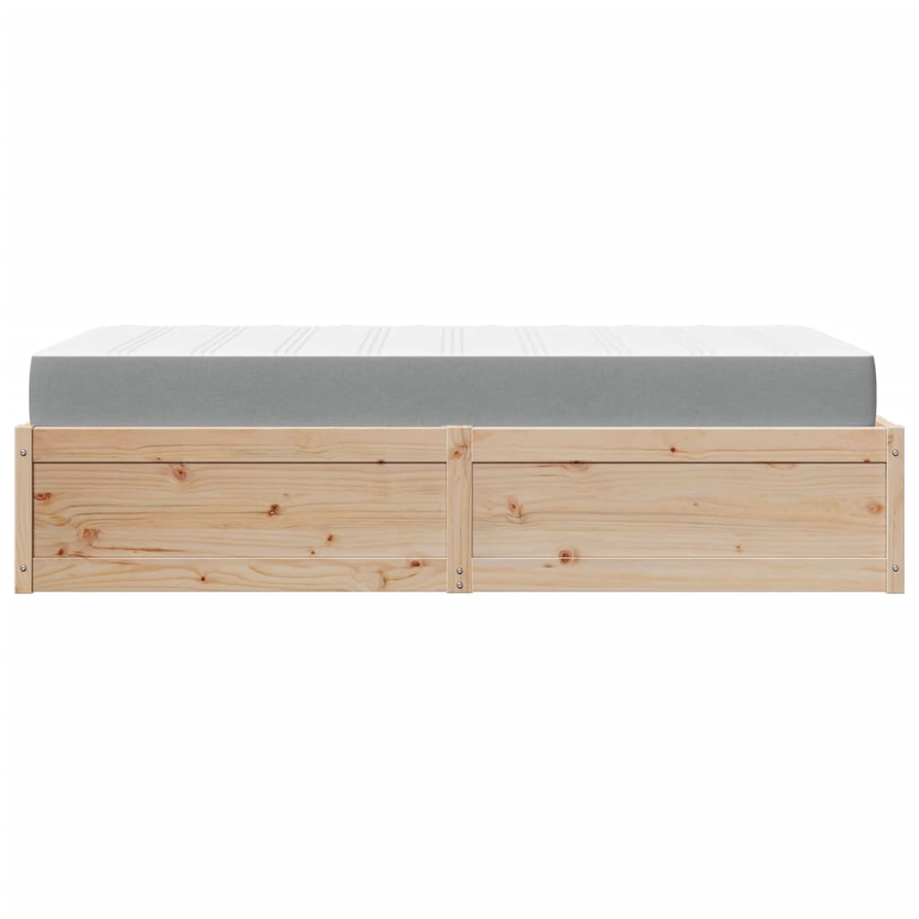 vidaXL Cama con colchón madera maciza de pino 90x200 cm