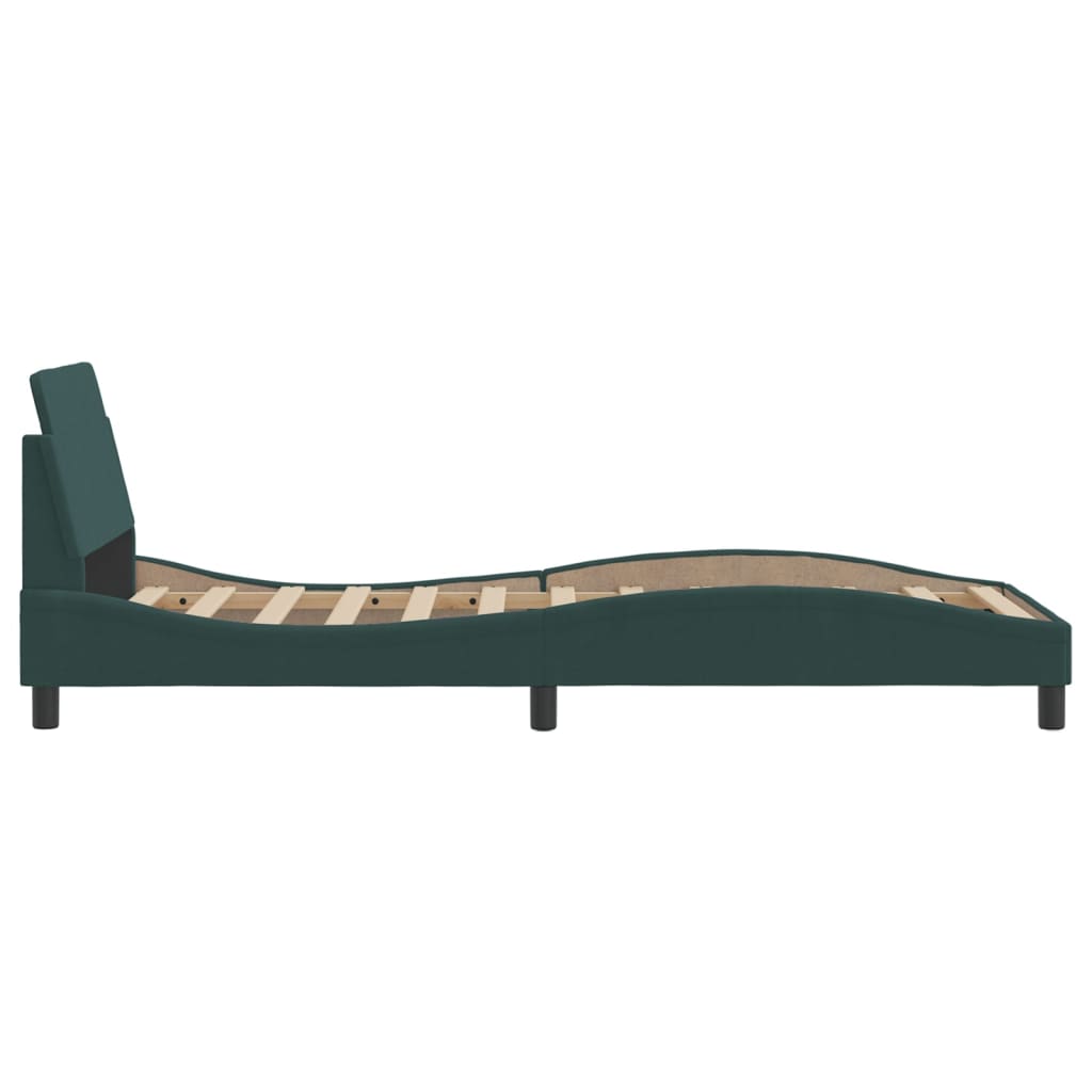 vidaXL Estructura de cama sin colchón terciopelo verde oscuro 90x200cm