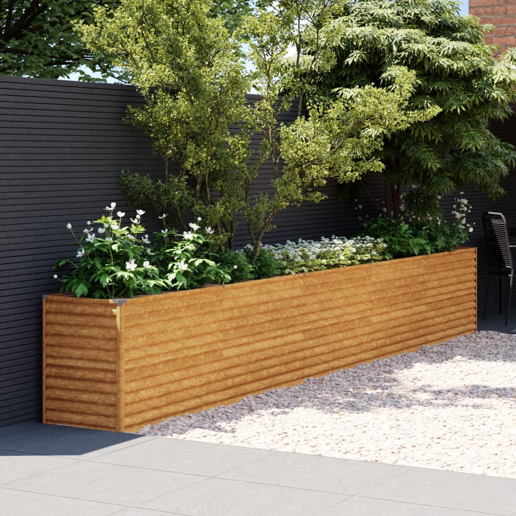 vidaXL Jardinera acero corten 482x50x69 cm