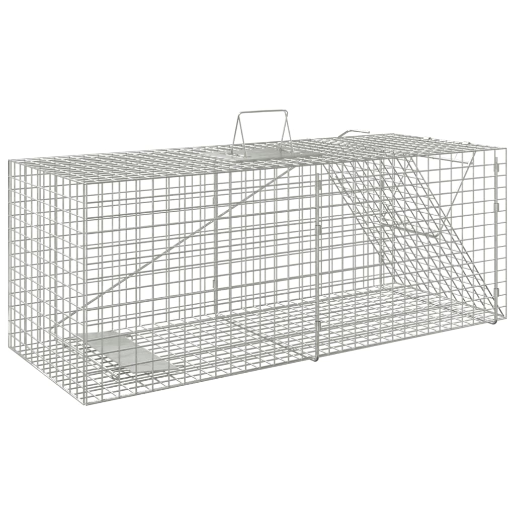 vidaXL Trampa para animales hierro galvanizado 64,5x25x26,5 cm