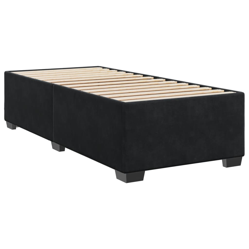 vidaXL Cama box spring con colchón terciopelo negro 80x200 cm