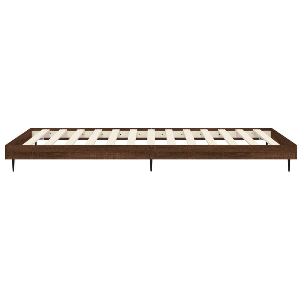 vidaXL Estructura de cama sin colchón madera marrón roble 90x200 cm