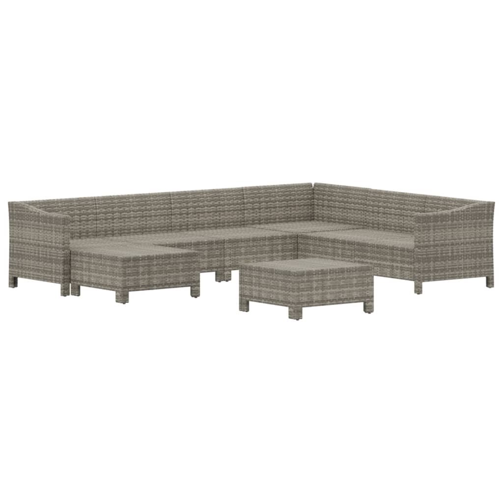 vidaXL Set de muebles de jardín 8 pzas y cojines ratán sintético gris