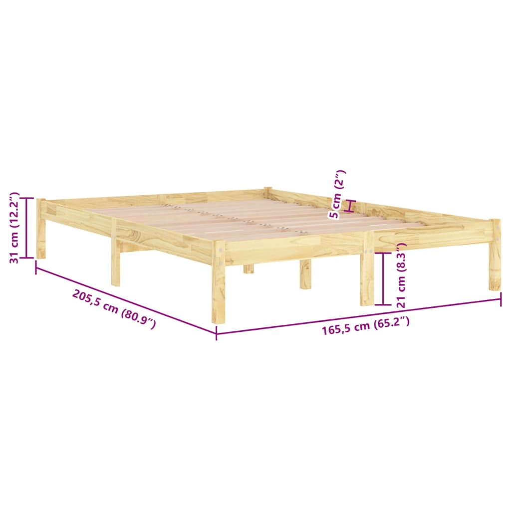 vidaXL Estructura de cama madera maciza de pino 160x200 cm