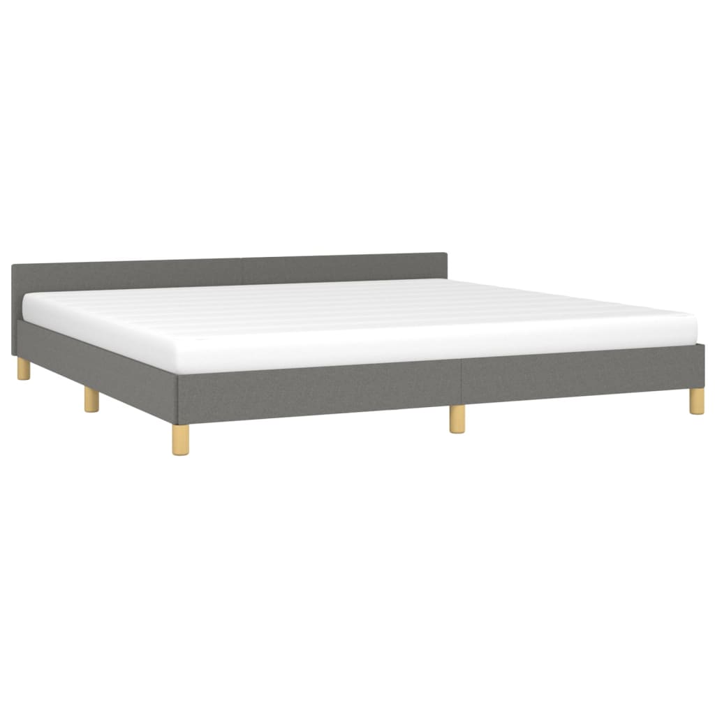 vidaXL Cama sin colchón tela gris oscuro 200x200 cm