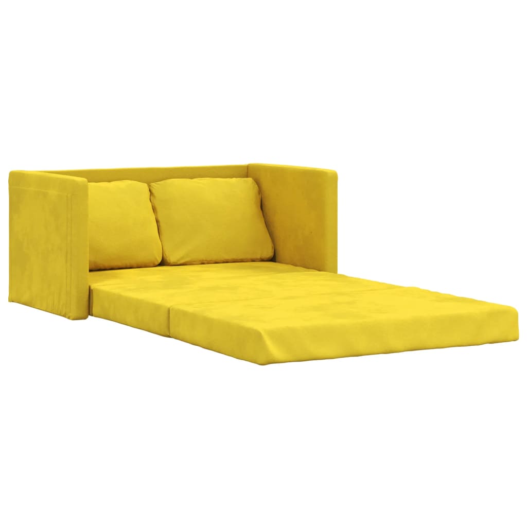 vidaXL Sofá cama suelo 2 en 1 terciopelo amarillo oscuro 122x204x55 cm