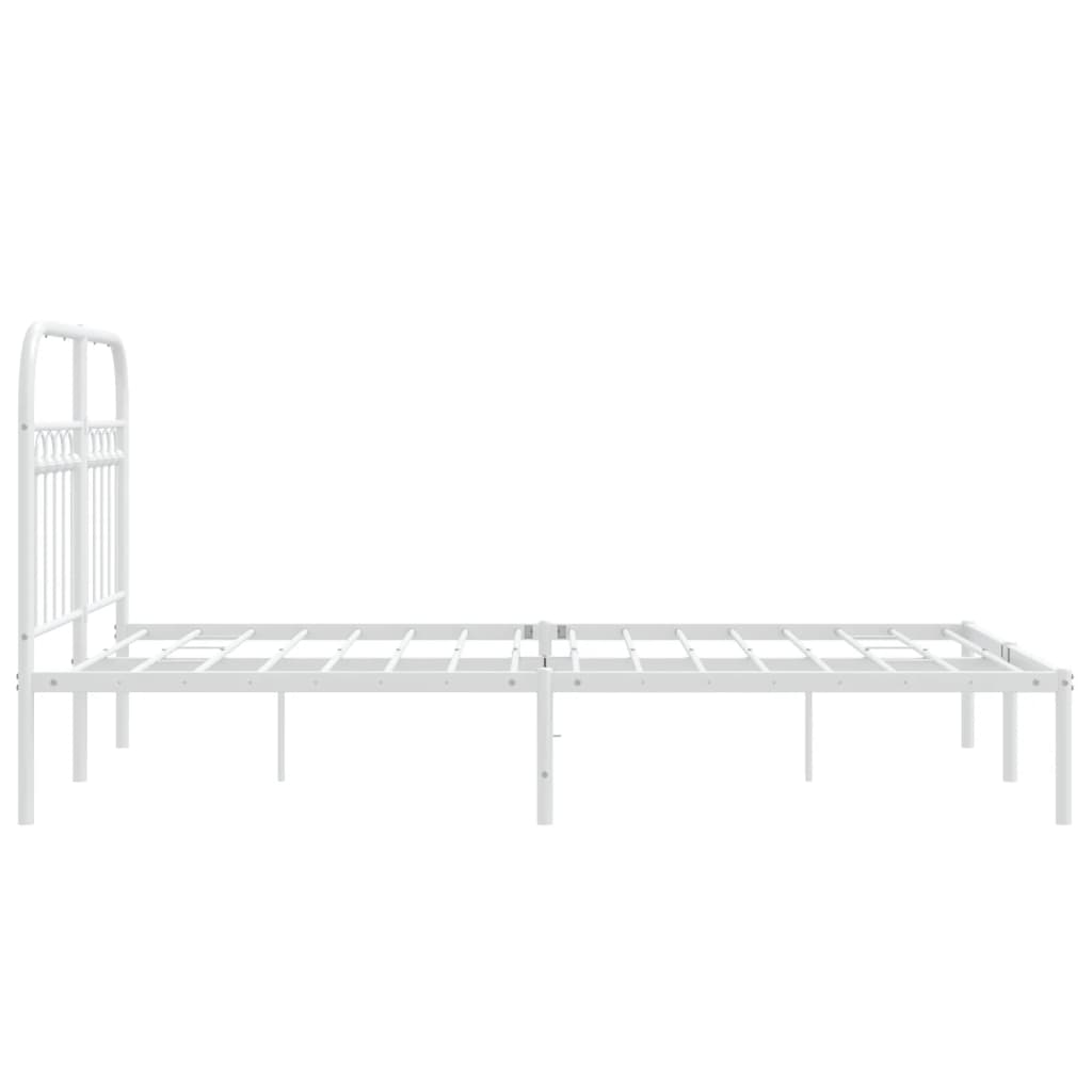 vidaXL Estructura cama sin colchón con cabecero metal blanco 120x190cm