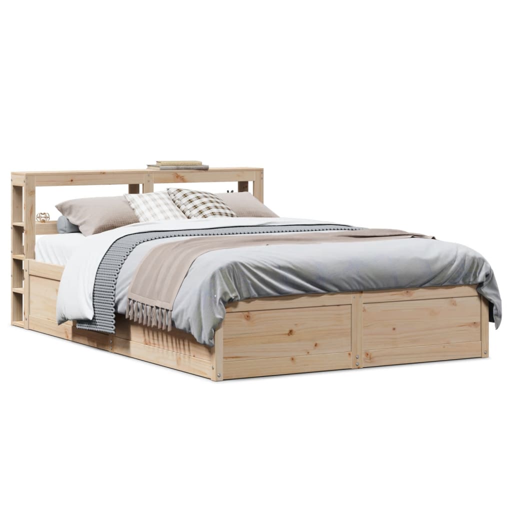 vidaXL Estructura de cama con cabecero madera de pino blanco 150x200cm