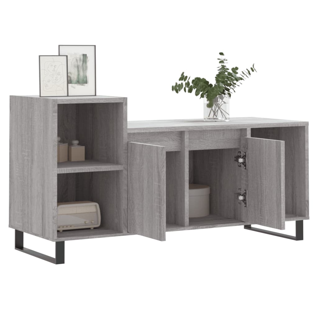 vidaXL Mueble de TV madera contrachapada gris Sonoma 100x35x55 cm