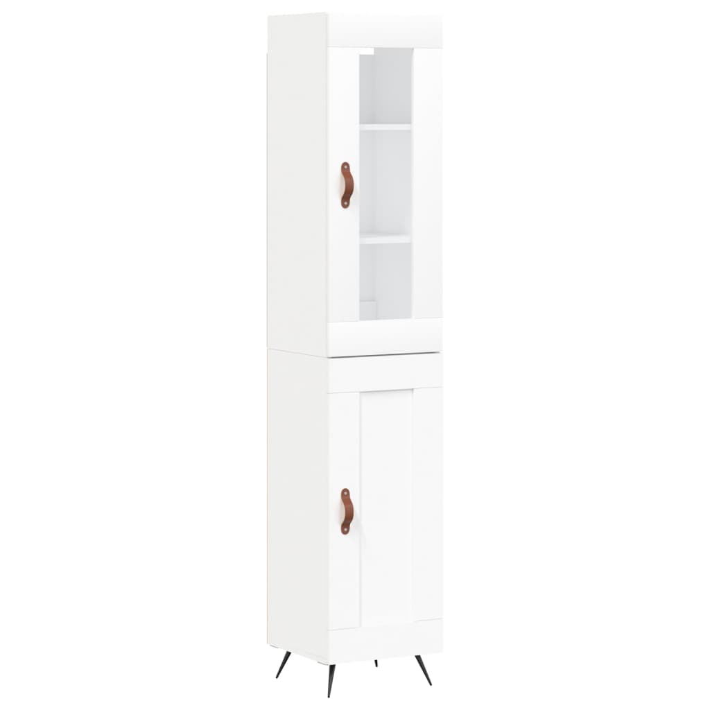 vidaXL Aparador alto madera contrachapada blanco 34,5x34x180 cm