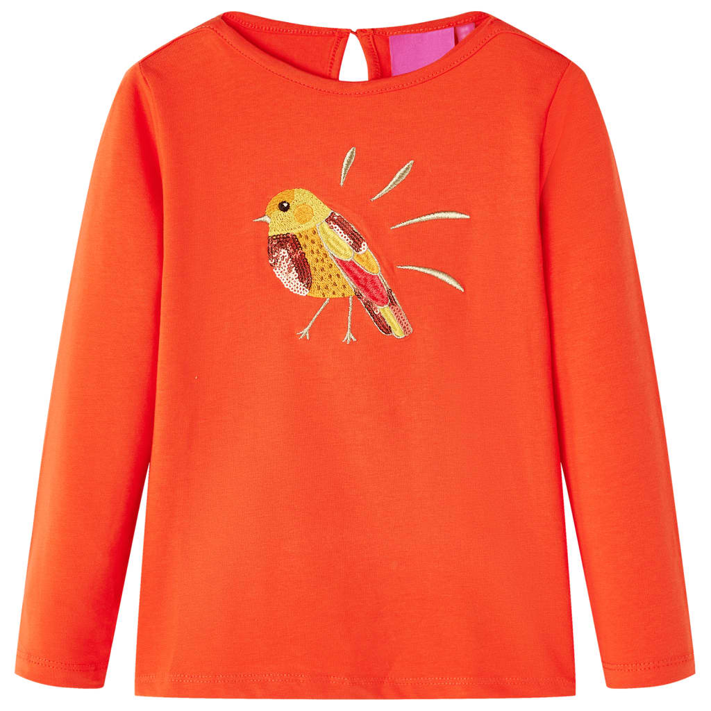 Camiseta infantil de manga larga naranja oscuro 140