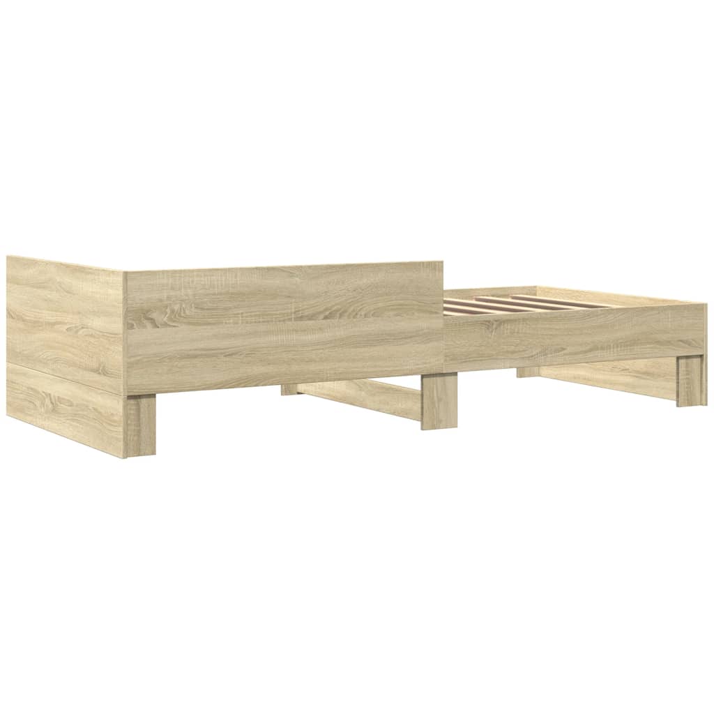 vidaXL Estructura de cama sin colchón madera roble Sonoma 90x200 cm