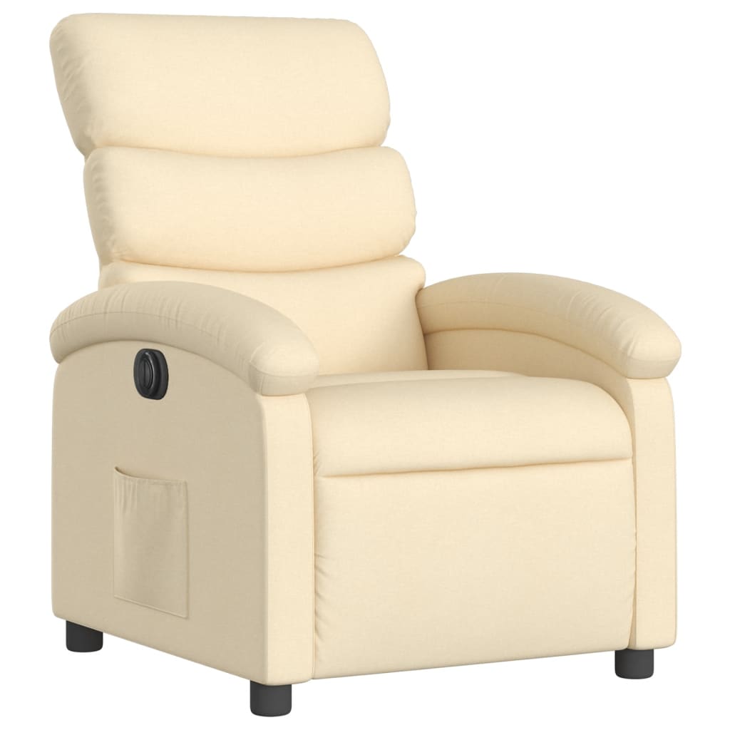 vidaXL Sillón reclinable eléctrico de tela crema