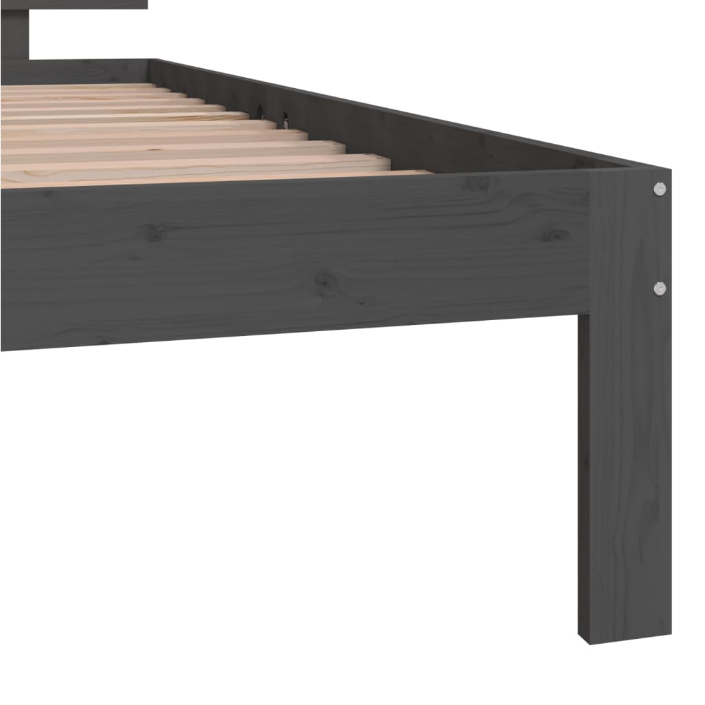 vidaXL Estructura de cama sin colchón madera de pino gris 100x200 cm