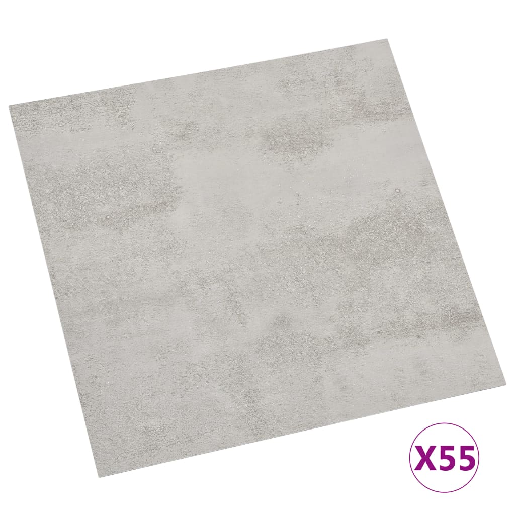 vidaXL Lamas para suelo autoadhesivas 55 uds PVC gris claro 5,11 m²