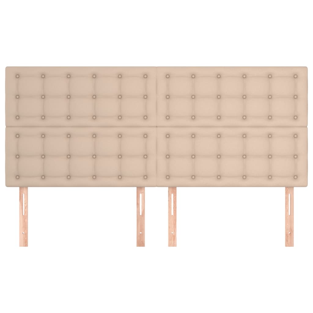 vidaXL Cabeceros 4 unidades cuero sintético capuchino 90x5x78/88 cm