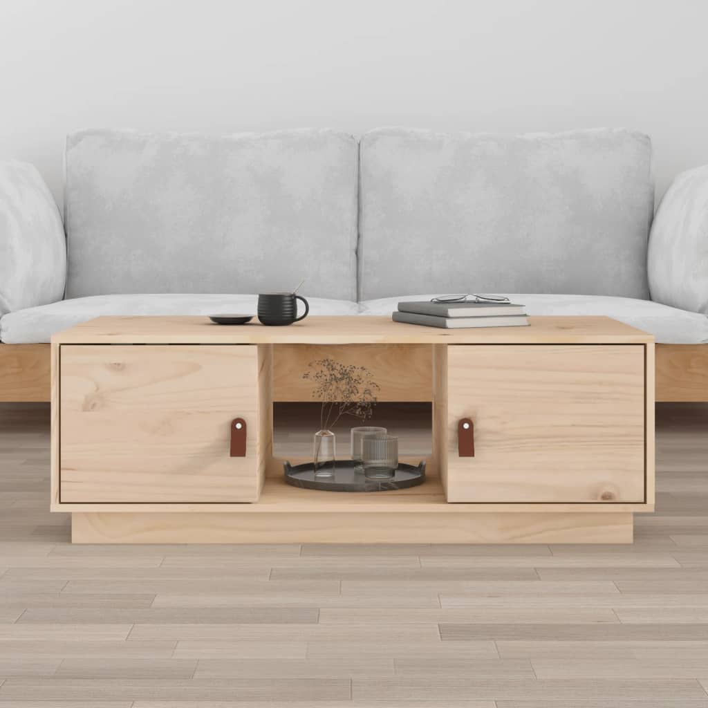 vidaXL Mesa de centro de madera maciza de pino 100x50x35 cm