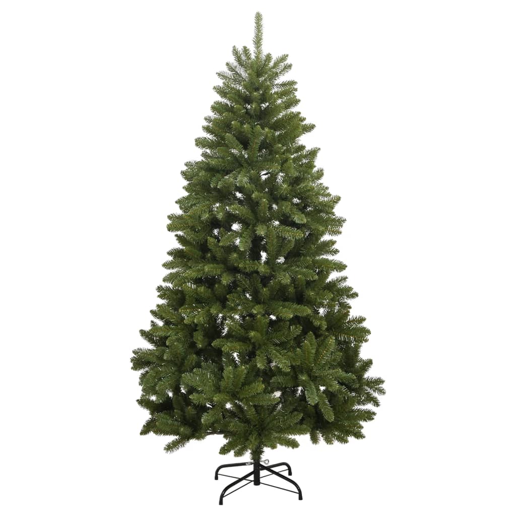 vidaXL Árbol de Navidad artificial con bisagras 300 LED y bolas 210 cm