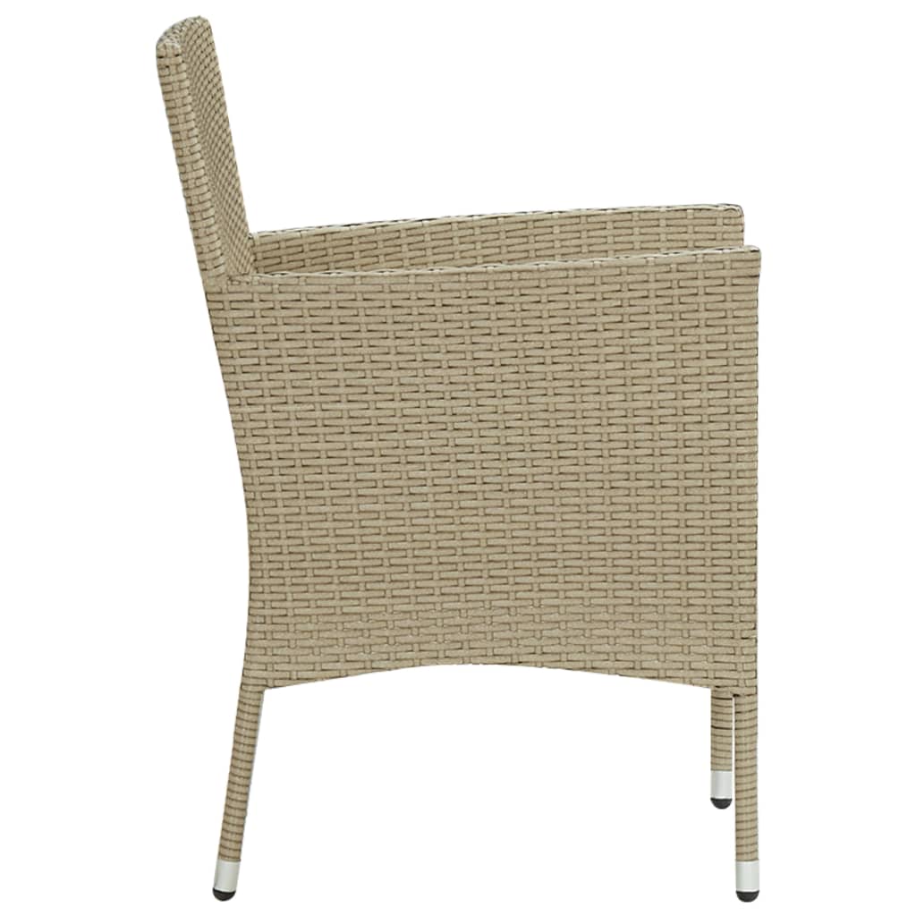 vidaXL Juego de comedor para jardín 3 piezas beige