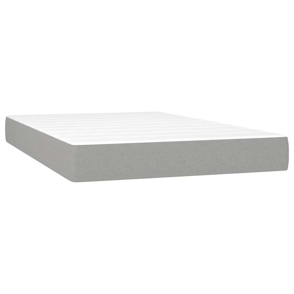 vidaXL Cama box spring con colchón tela y LED gris claro 120x200 cm