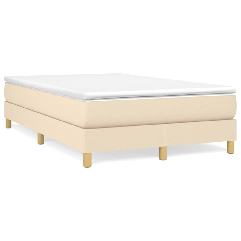 vidaXL Cama box spring con colchón tela color crema 120x190 cm