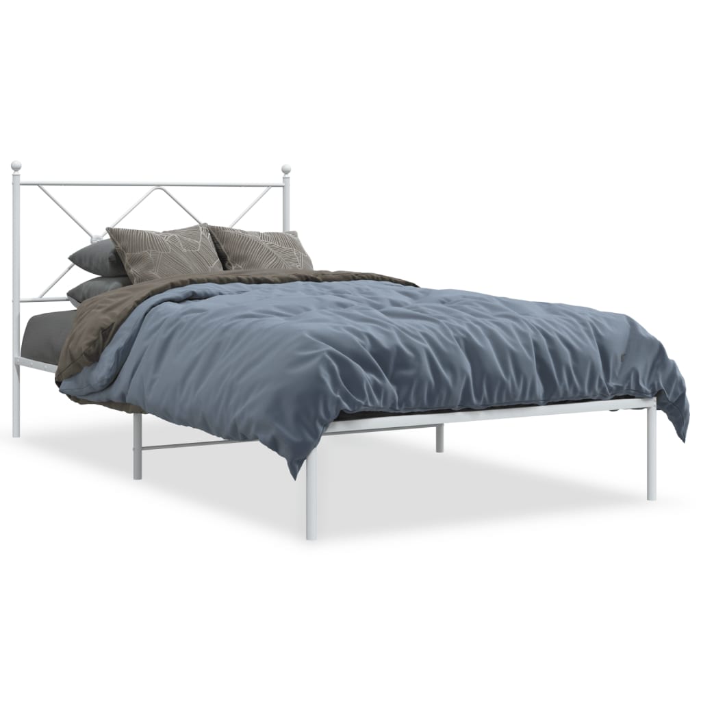 vidaXL Estructura cama sin colchón con cabecero metal blanco 100x200cm