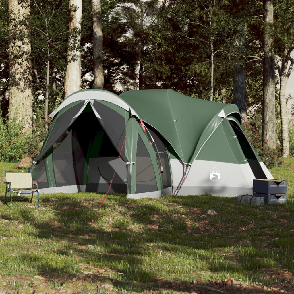 vidaXL Tienda de campaña familiar tipi 8 personas impermeable verde