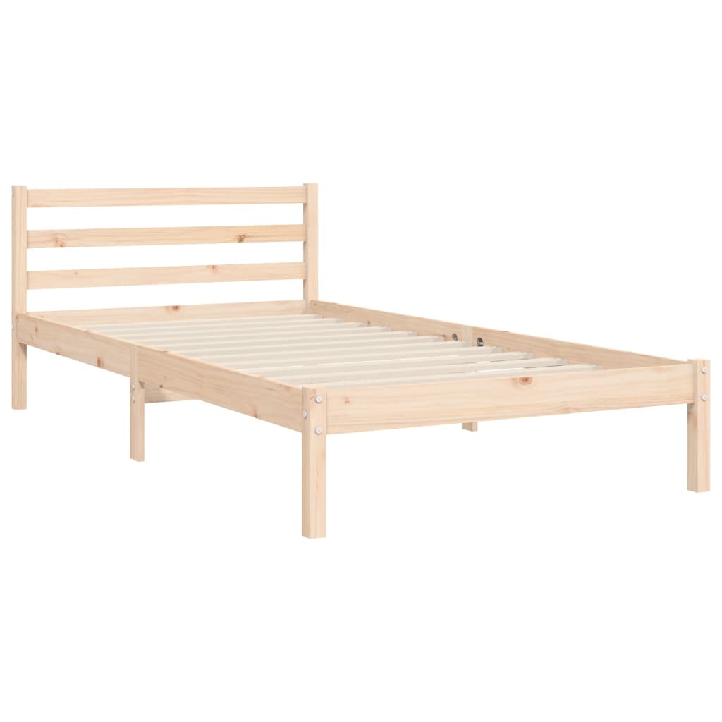 vidaXL Estructura de cama con cabecero madera maciza 100x200 cm