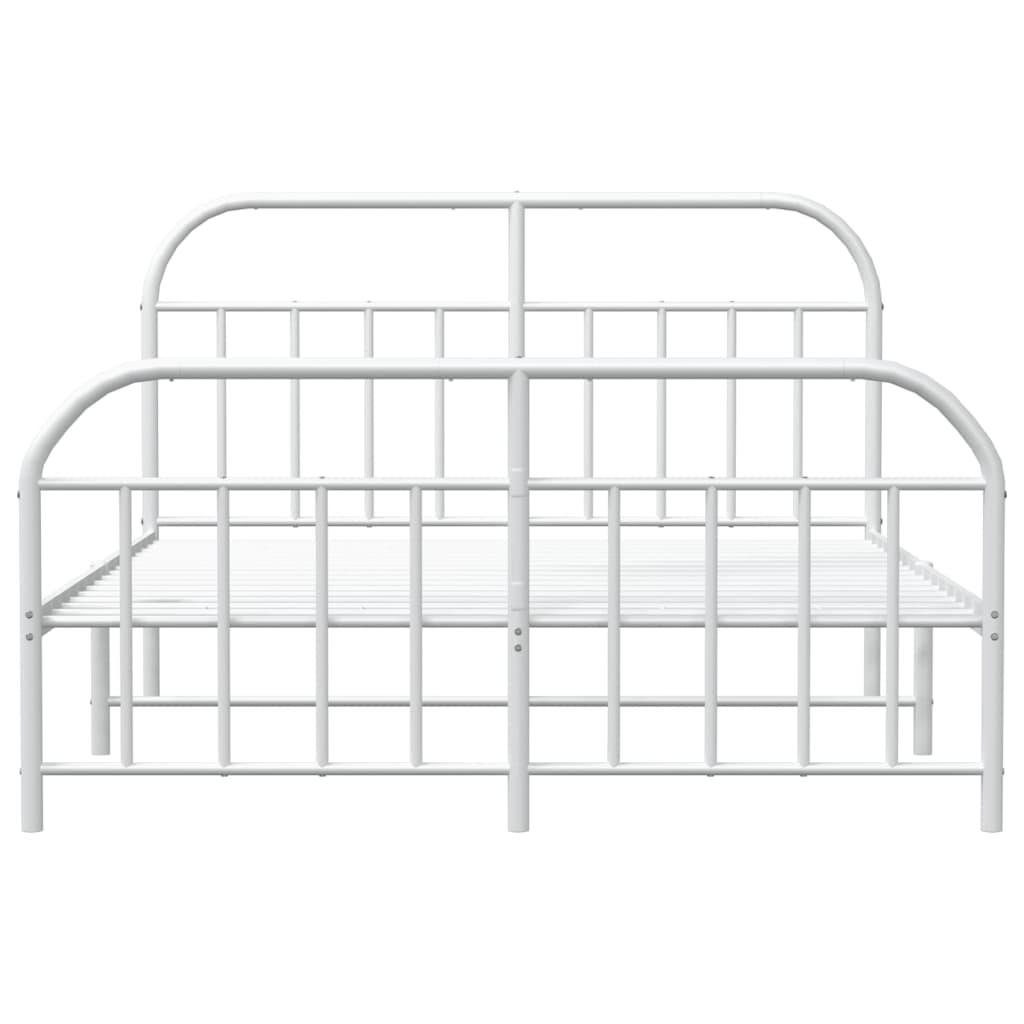 vidaXL Estructura cama sin colchón con estribo metal blanco 140x200 cm