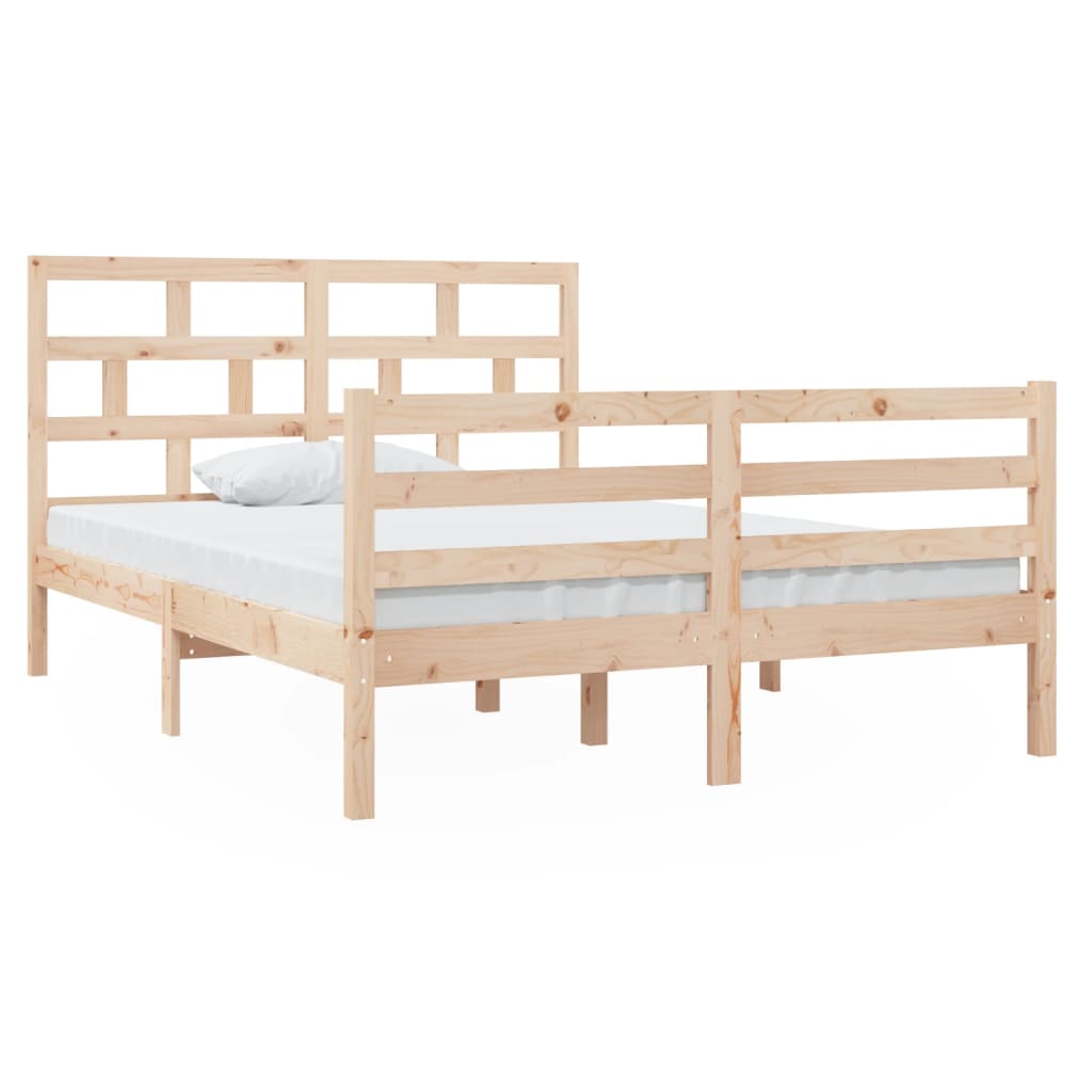 vidaXL Estructura cama doble pequeña madera maciza 135x190 cm