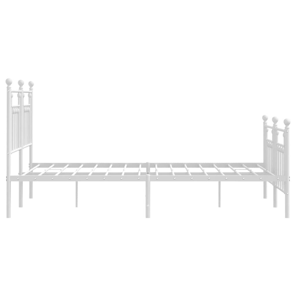 vidaXL Estructura cama sin colchón con estribo metal blanco 150x200 cm