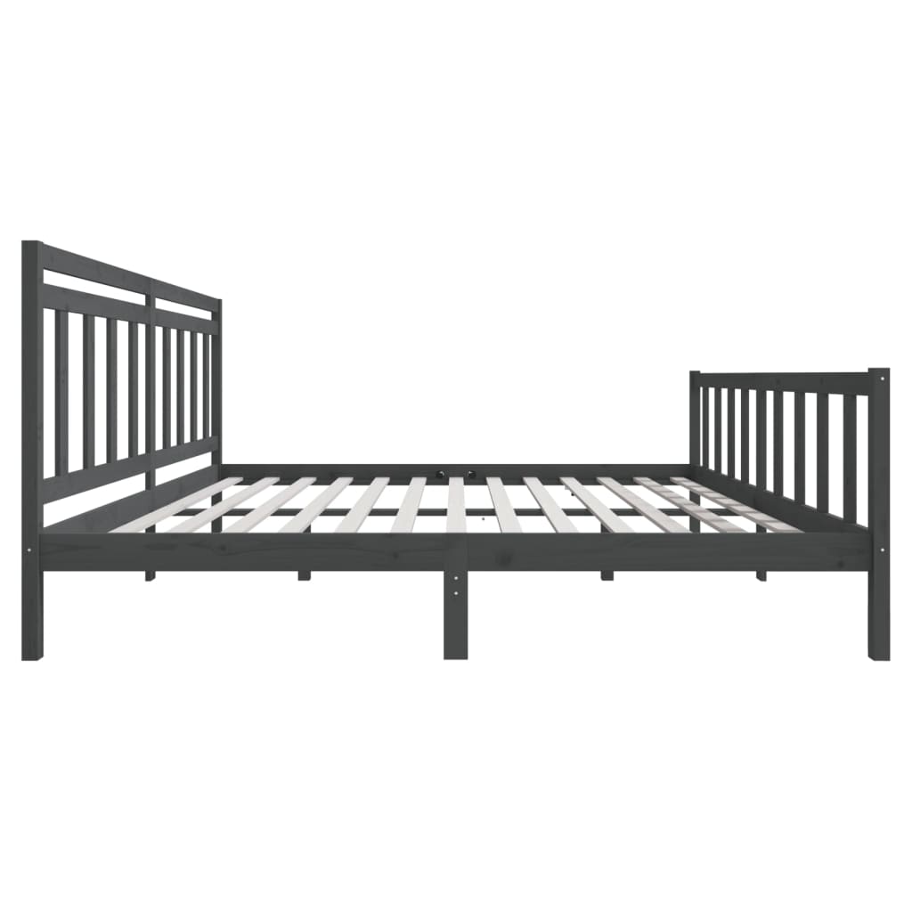 vidaXL Estructura de cama de madera maciza gris 200x200 cm