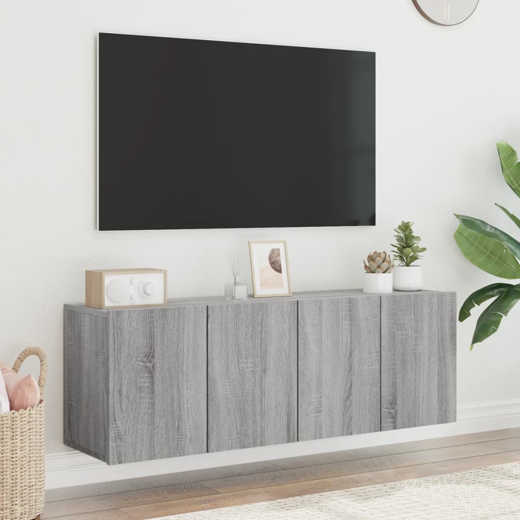 vidaXL Muebles para TV de pared 2 unidades gris Sonoma 60x30x41 cm