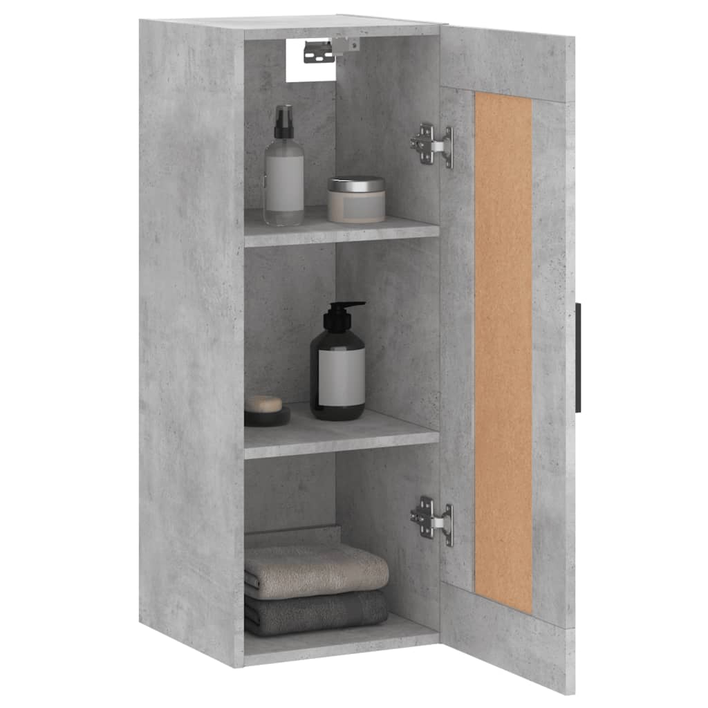 vidaXL Armario de pared madera ingeniería gris hormigón 34,5x34x90 cm