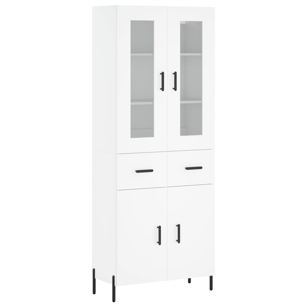 vidaXL Aparador alto madera contrachapada blanco 69,5x34x180 cm