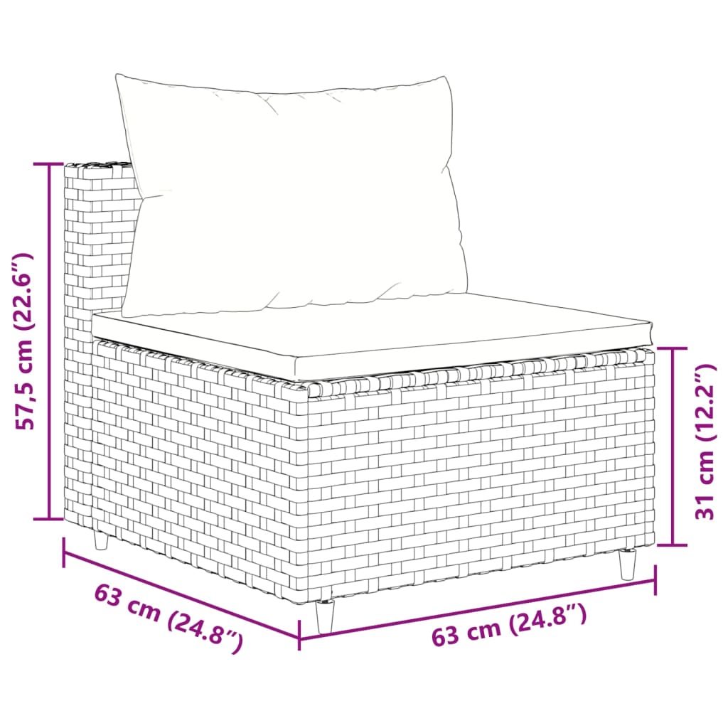 vidaXL Set muebles de jardín 6 piezas y cojines ratán sintético marrón